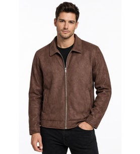 Erkek Siyah Regular Fit Mevsimlik Süet Spor Mont BGL-ST05013