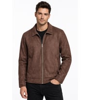 Erkek Siyah Regular Fit Mevsimlik Süet Spor Mont BGL-ST05013