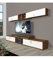 Decoraktiv Flex 5130 Mdf Gold Tv Ünitesi Tv Sehpası - Ceviz Beyaz (Beyaz - Kahverengi)