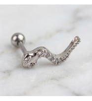 FerizZ 316L Çelik Zirkon Taşlı Yılan Şekilli Piercing PRC-198