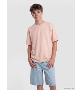 LCW Kids Pembe Bisiklet Yaka Erkek Çocuk Tişört