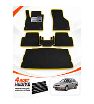 e-biz HYUNDAİ ACCENT ADMİRE (1999-2005) Uyumlu EVA Oto Paspas Bagaj Paspası Dahil Siyah-Sarı