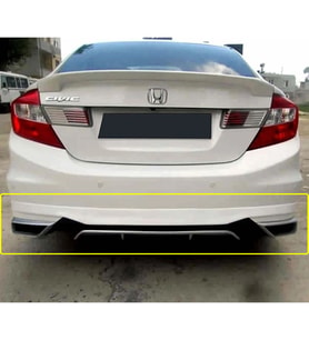 Honda Civic Fd6 Egzoz Görünümlü Arka Ek Mat Siyah Plastik 2006 2007 2008 2009 2010 2011 2012