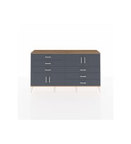Arges Konsol 2 Raflı 6 Çekmeceli 4 Kapaklı 176x30x99 Çam-Antrasit