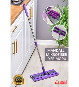 Mandallı Mikrofiber Mop ve Kıskaçlı Teleskopik Paspas Seti