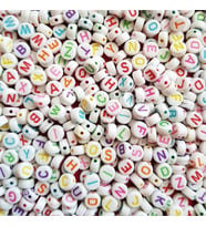Tahtakale Toptancı Akrilik Renkli Harfli Boncuk 4x7 MM (100 GR)