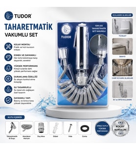 KROM TAHARATMATİK SETİ TAHARATMETİK EL DUŞU- HORTUM - MAFSAL VAKUMLU SET (5343)