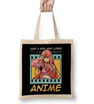 Cute & Funny Just A Girl Who Loves Anime Bez Çanta Uzun Saplı