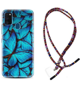 Samsung M21 M22 M23 M30 M31S M32 Kılıf Boyun Asklı Rasta Silikon Owl 1351