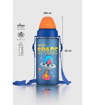 Renga Sonic Air Desenli 500 ml Askılı Pipetli Mat Tritan Çocuk Matara 912119 Pembe (Mavi)