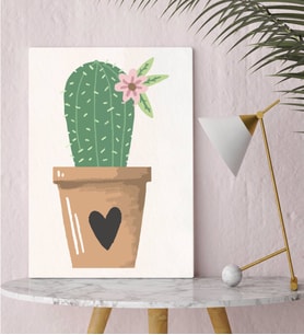 BK Gift Kaktüs Tasarımlı Kanvas Tablo-9