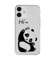 Iphone 12 Uyumlu Sevimli Panda Desenli Şeffaf Telefon Kılıfı