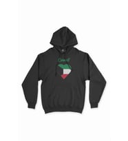 Kuveyt Bayraklı Kalpli Siyah Sweatshirt Hoodie