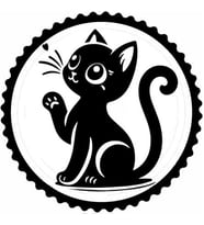 Ağlayan Kedi Tasarım Sticker 40 x 40 cm
