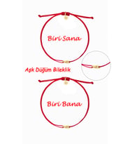 alberaccessories Minimalist Zincir Düğüm Aşk 925 Ayar Gümüş Tasarım Kırmızı İp Çift Bilekliği (ÇİFT SATILIR)