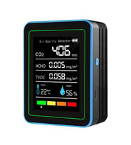 AEK-Tech 5'li CO2,HCHO,TVOC,SICAKLIK,NEM Dedektör Taşınabilir Ev Ofis Hava Kalitesi Ölçüm Cihazı