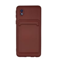 Samsung Galaxy A01 Core Kılıf Kelvin Kartvizitli Silikon - Bordo