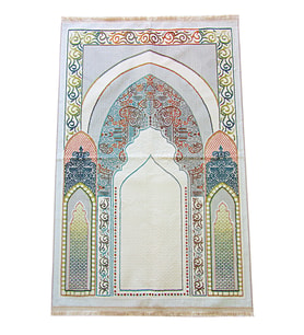 Geleneksel Desenli Hediyelik Halı Tipi Dokuma Seccade Krem