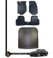 Skoda Super B 2015+ 3D Havuzlu Oto Paspas Ve Bagaj Havuzu Seti