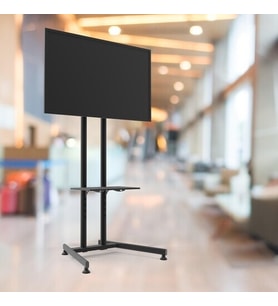 ALPİN TV/Fuar Standı Bilgisayar Askı Aparatlı Sabit Ayaklı  Metal TV Standı/Ünitesi 40” inç – 75” inç