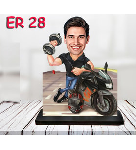 Kişiye Özel Ahşap Biblo - Motor Kullanan Erkek Karikatür Biblo 13