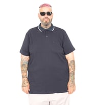Mode XL Büyük Beden T shirt Polo Likralı Süprem Cepli 21558 Lacivert