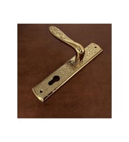 Özen Handles İmza Titanyum ZK19 Zamak Aynalı Yale Çelik Kapı Kolu Sol Basar Tek Yön (Titanyum Parlak)