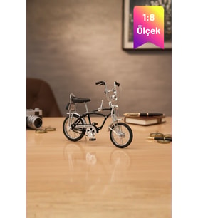Siyah Yüksek Kaliteli Metal 1:8 Ölçek Koleksiyonluk Die Cast Model Retro Vintage Bisiklet
