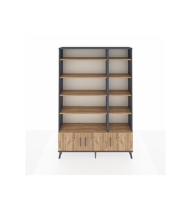 Arges Gardrop 10 Raflı 3 Kapaklı 132x30x195 Antrasit-Çam