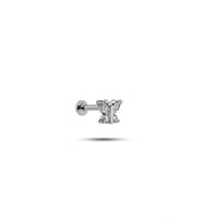 925 Ayar Gümüş Rodyumlu Minimal Kelebek Tragus Piercing Küpe