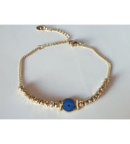 Nazar Boncuğu Detaylı Korunma Grabovoi Sayı Sekanslı Dorikalı Çelik Bileklik (Gold)