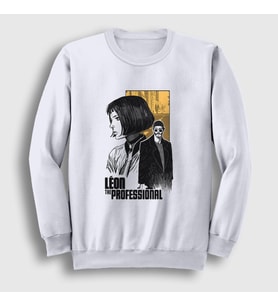 Presmono Unisex Beyaz Poster Film Leon Sweatshirt 410111tt