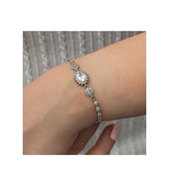Gümüş Oval Su Yolu Kadın Bileklik CSR2185654