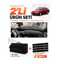 e-biz MAZDA 626 CRONOS (1991-1996) Uyumlu Torpido Örtüsü + Tay Tüyü Bagaj Çantası - Siyah - MA009