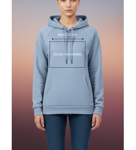 Kişiye Özel Baskılı Unisex İçi Polarlı Kapüşonlu Sweatshirt