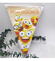 Emoji İyi Ki Doğdun Flama 2 Metre 9 Bayrak -