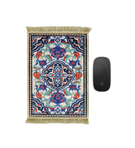 Bursa İpek Siyah Dekoratif Küçük Halı Mousepad