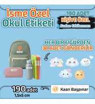 Kapbirhediye Okul Etiketi Isme Özel Kalem Defter Etiketi Bulut Temalı 190 Adet