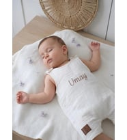 Baby Clime Müslin Yazlık Bebek Salopet İsim Nakışlı Askılı Tulum