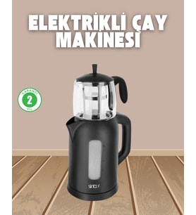 0,9 L Cam Demlik ve 1,7 L Su Haznesi ile Çay Keyfi