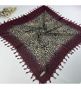 Sökme Boncuklu  Desenli Tülbent 06435 (Bordo)