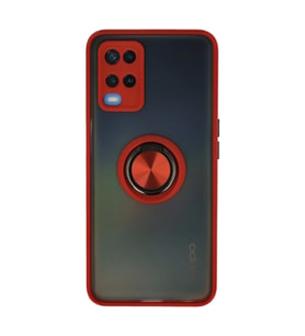Oppo A54 4G Kılıf Montreal Yüzüklü Silikon Kapak - Kırmızı