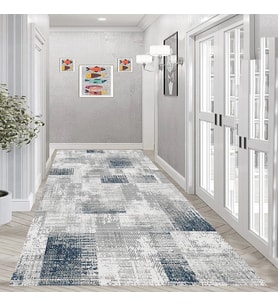 Rovigo Home Dijital Baskı Yıkanabilir Kaymaz Taban Salon Halısı Ve Yolluk RV037-FNL301 (Gri)