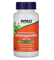 NOW Foods Asvaganda Standardized Extract 450mg 90 Vegie Capsul.Abd Menşei.