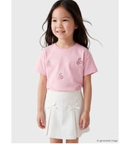LCW Kids Pembe Fiyonk Baskılı Taşlı Kız Çocuk Tişört