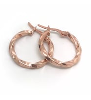  Gümüş 1.7 cm lik burgu gümüş halka küpe dy98e6 (Rose)