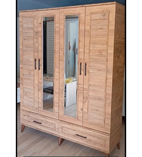 PANJUR CEVİZ 4 KAPILI DOLAP 