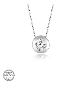 SWAROVSKİ TAŞLI DAMLA TEK TAŞ 925 AYAR GÜMÜŞ KOLYE