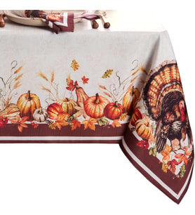 Home Fashions Autumn Heritage Türkiye Mühendislik Masa Örtüsü, 132 cm x 177 cm Dikdörtgen