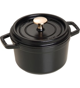 Staub Dökme Demir Kızartma Tavası/Güveç, Yuvarlak 16 Cm, 1,2 L, Siyah